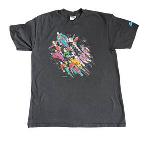 Vintage DC Comics Justice League Graphic T-Shirt Hanes Beefy-T Black Adult L